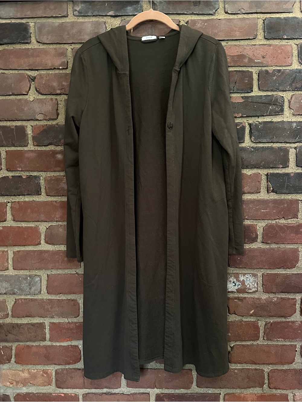 J JILL pima cotton blend duster hoodie long cardigan size medium